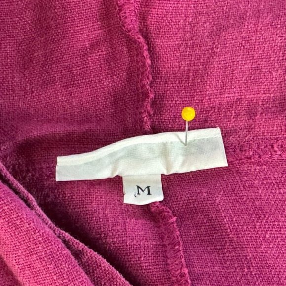 Bryn Walker Heavy Linen Hooded Jacket Women M $158 Havana Pink Button-Up Pockets - Picture 11 of 14